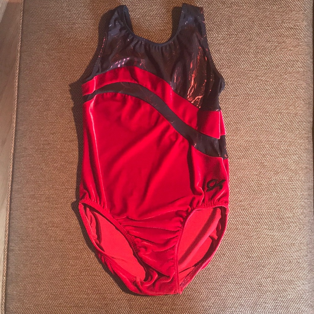 Red Velvet GK Gymnastics Leo w/ Black Accents - AM